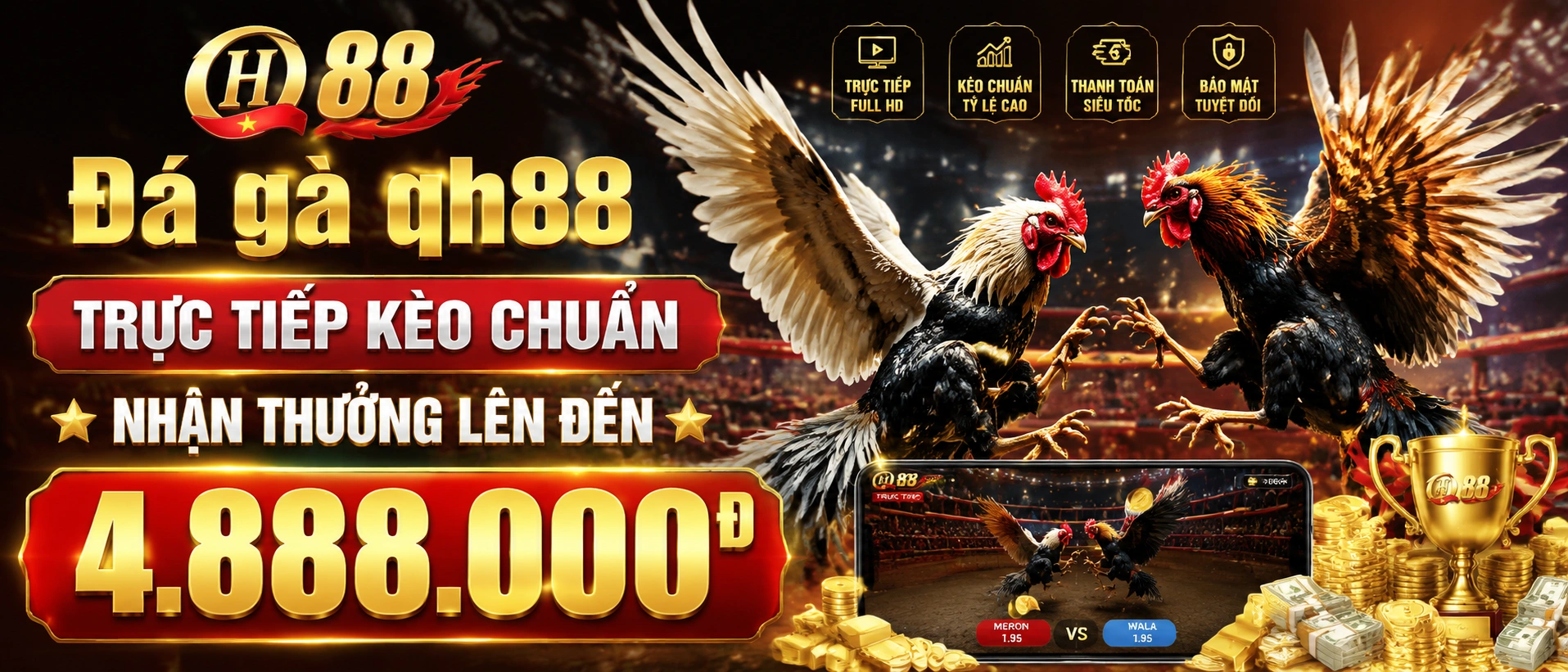 Đá Gà - giao diện trung tâm trên mobile
